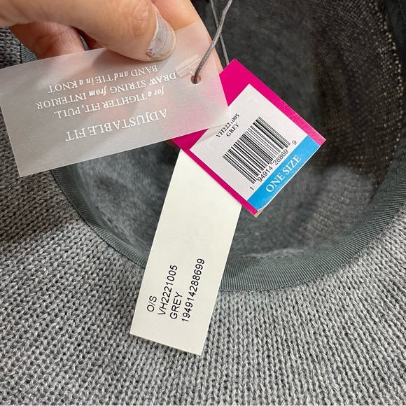 Vince Camuto NWT! Packable Chunky Knit Grey Panama Hat One Size - Picture 9 of 10